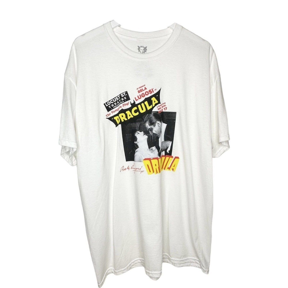 Lugosi White Dracula Print Halloween T-Shirt Monsters Size OS